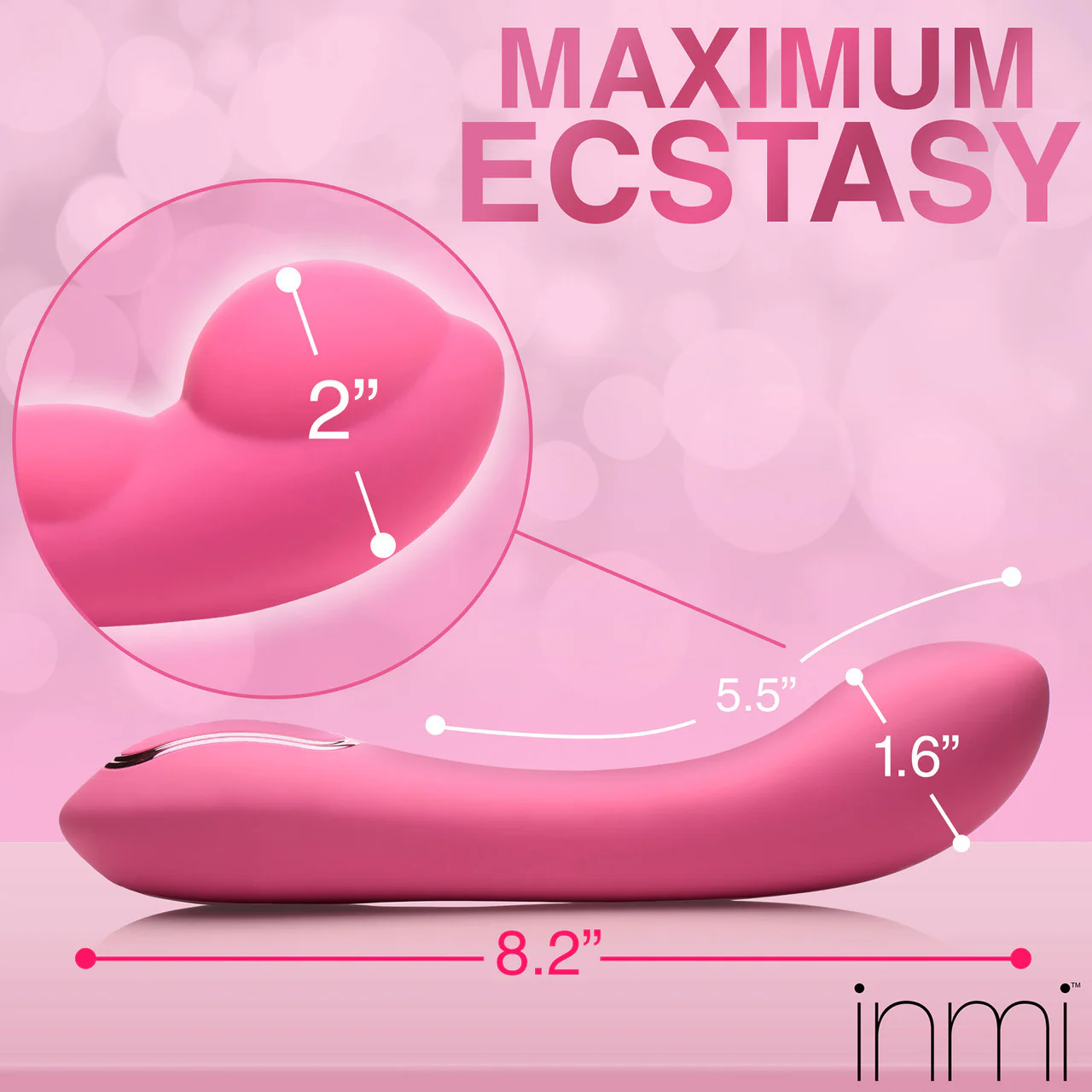 INMI Extreme-G Rechargeable Silicone Inflating G-Spot Vibrator - Pink - Image 17