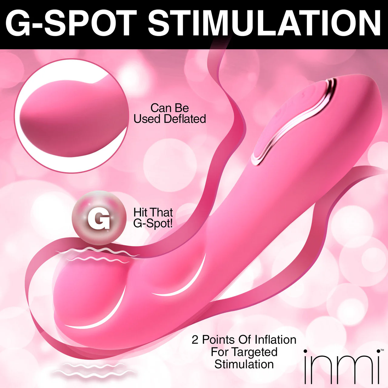 INMI Extreme-G Rechargeable Silicone Inflating G-Spot Vibrator - Pink - Image 6