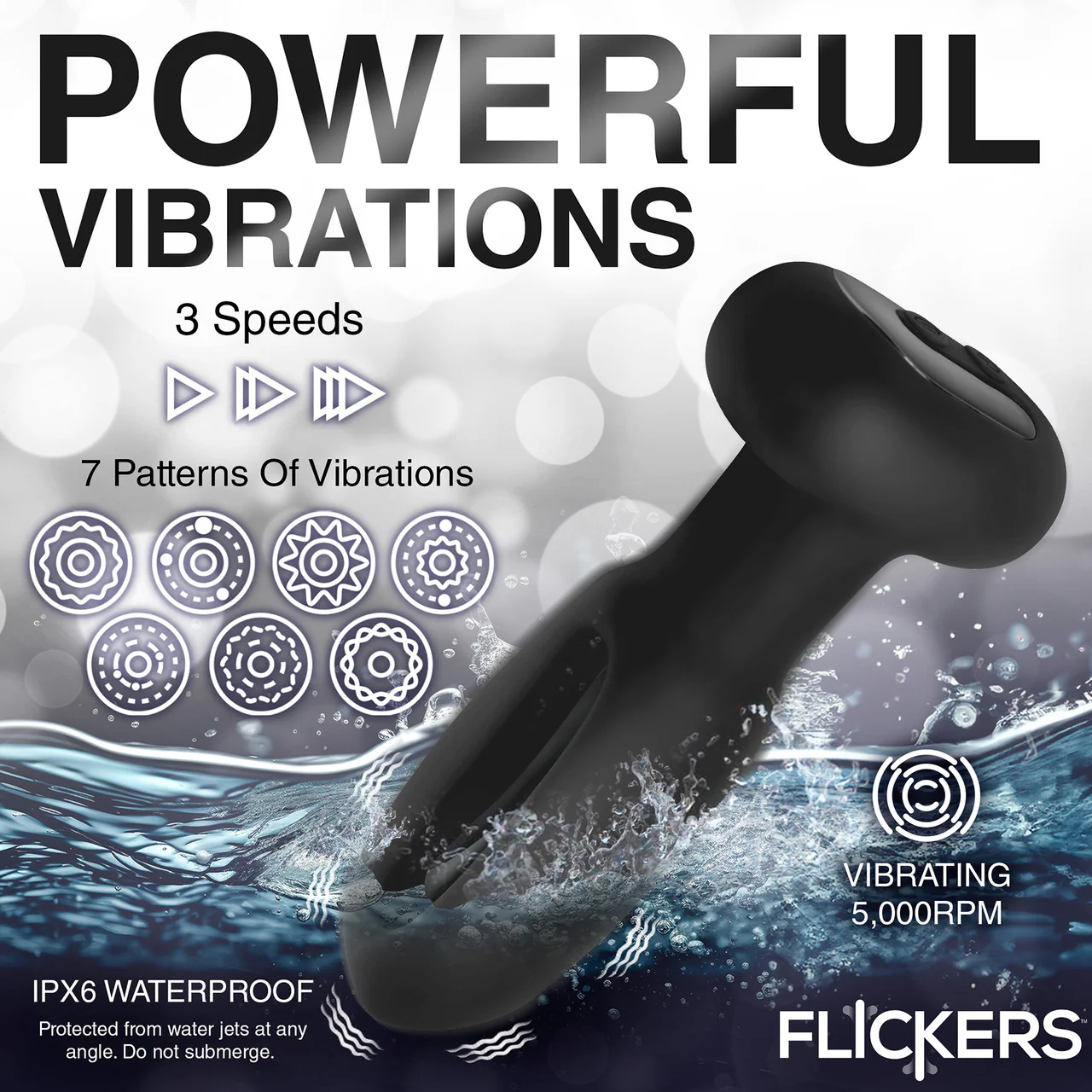 INMI Flickers Bum Flick Rechargeable Silicone Flicking & Vibrating Butt Plug With Remote - Black - Image 10
