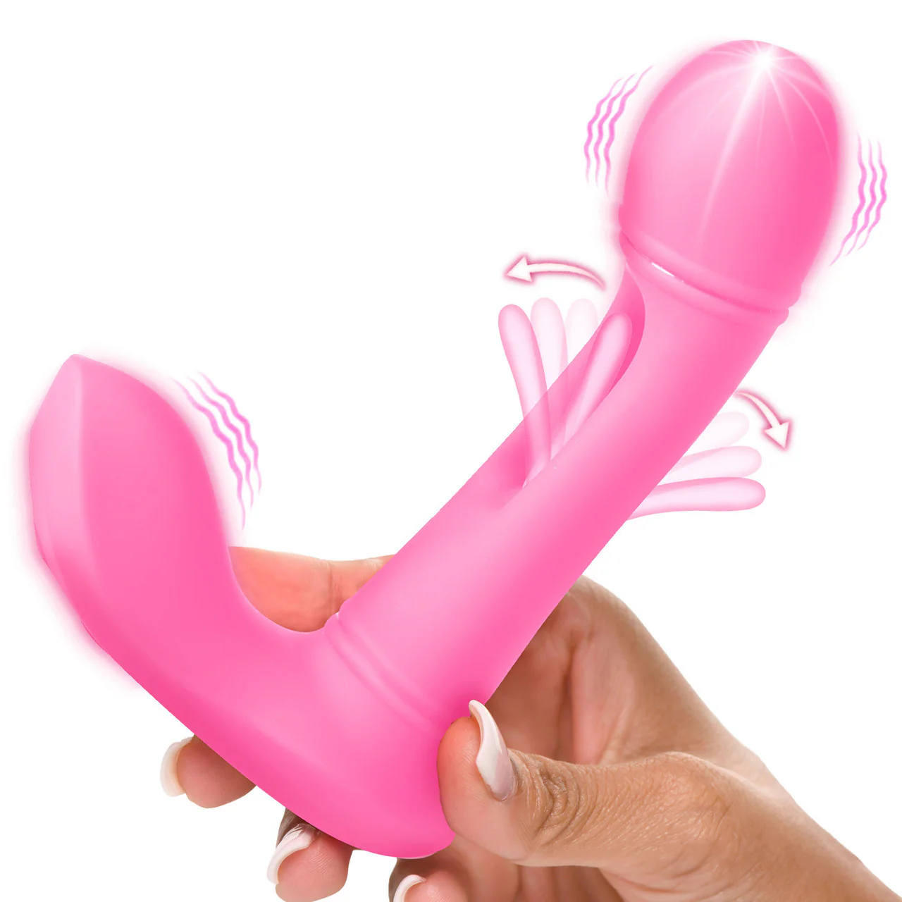 INMI Flickers G-Flick Rechargeable Silicone Flicking G-Spot Vibrator With Remote - Pink - Image 5