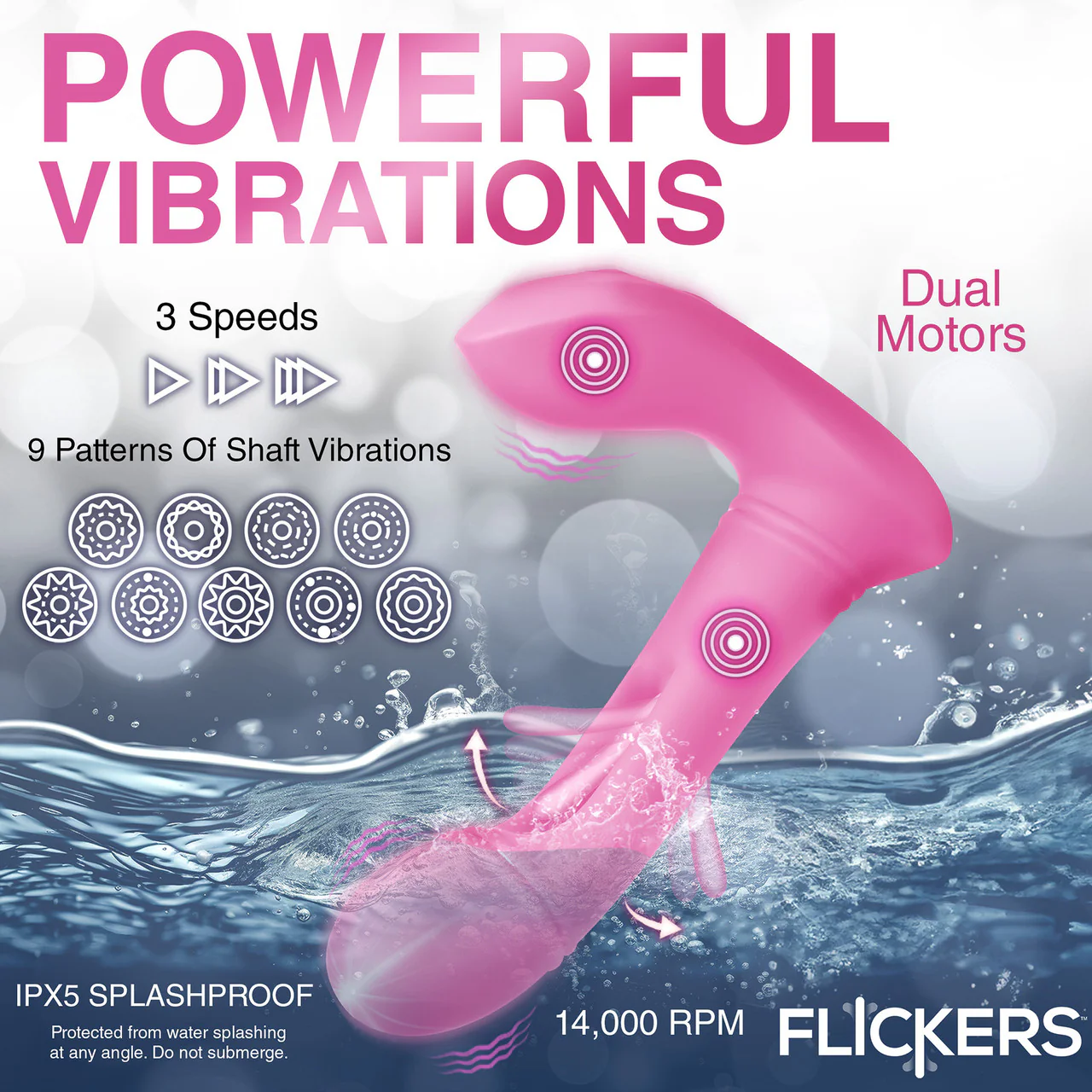 INMI Flickers G-Flick Rechargeable Silicone Flicking G-Spot Vibrator With Remote - Pink - Image 7