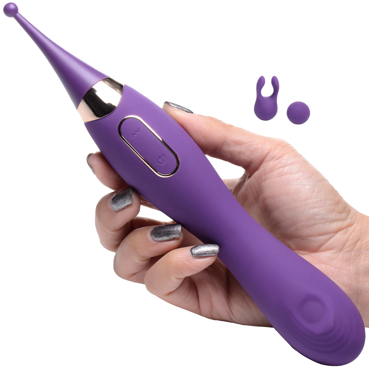 INMI Power Zinger Pro Pulsing G-Spot Pinpoint Silicone Clitoral Vibrator With 2 Attachments - Image 2