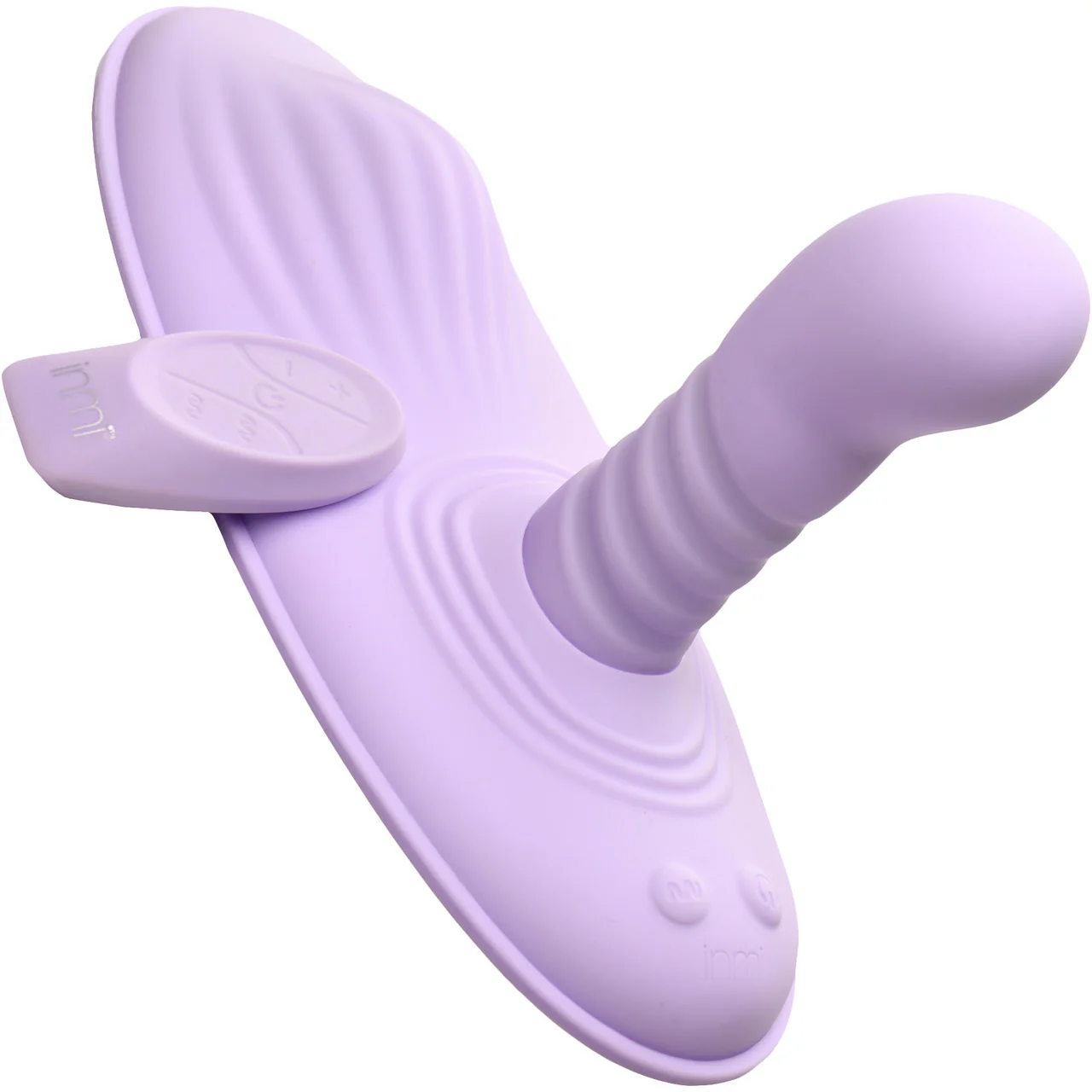 Inmi Thrust 'N' Grind Thrusting & Vibrating Silicone Rechargeable Grinder With Remote - Purple - Image 2