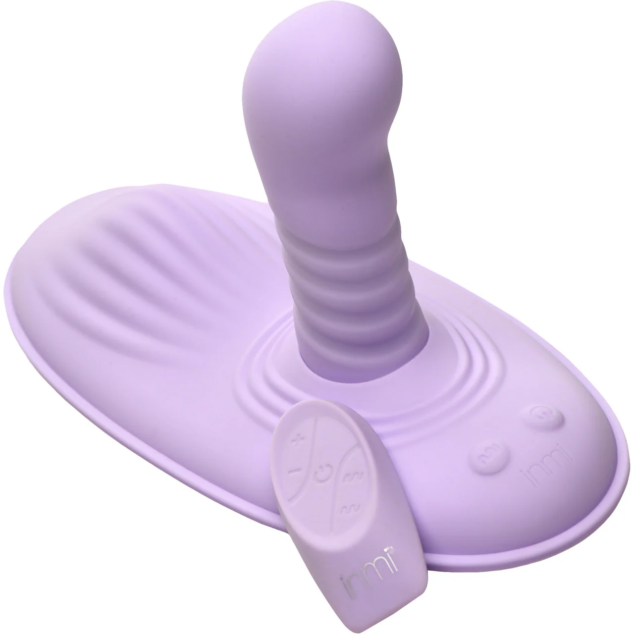 Inmi Thrust 'N' Grind Thrusting & Vibrating Silicone Rechargeable Grinder With Remote - Purple - Image 7