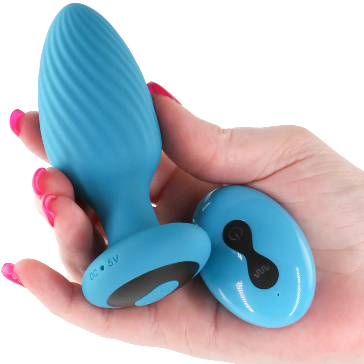 Inya Alpine 2.0 Rechargeable Waterproof Silicone Gyrating & Vibrating Anal Plug With Remote - Teal - Image 2