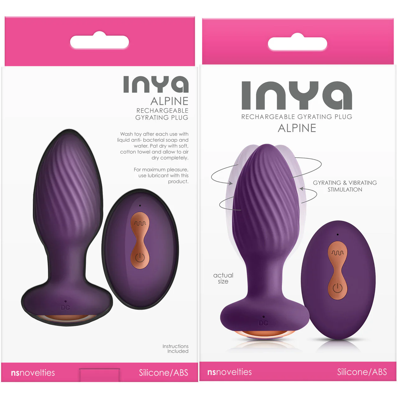 Inya Alpine Rechargeable Silicone Anal Plug With Remote - Purple - Image 3