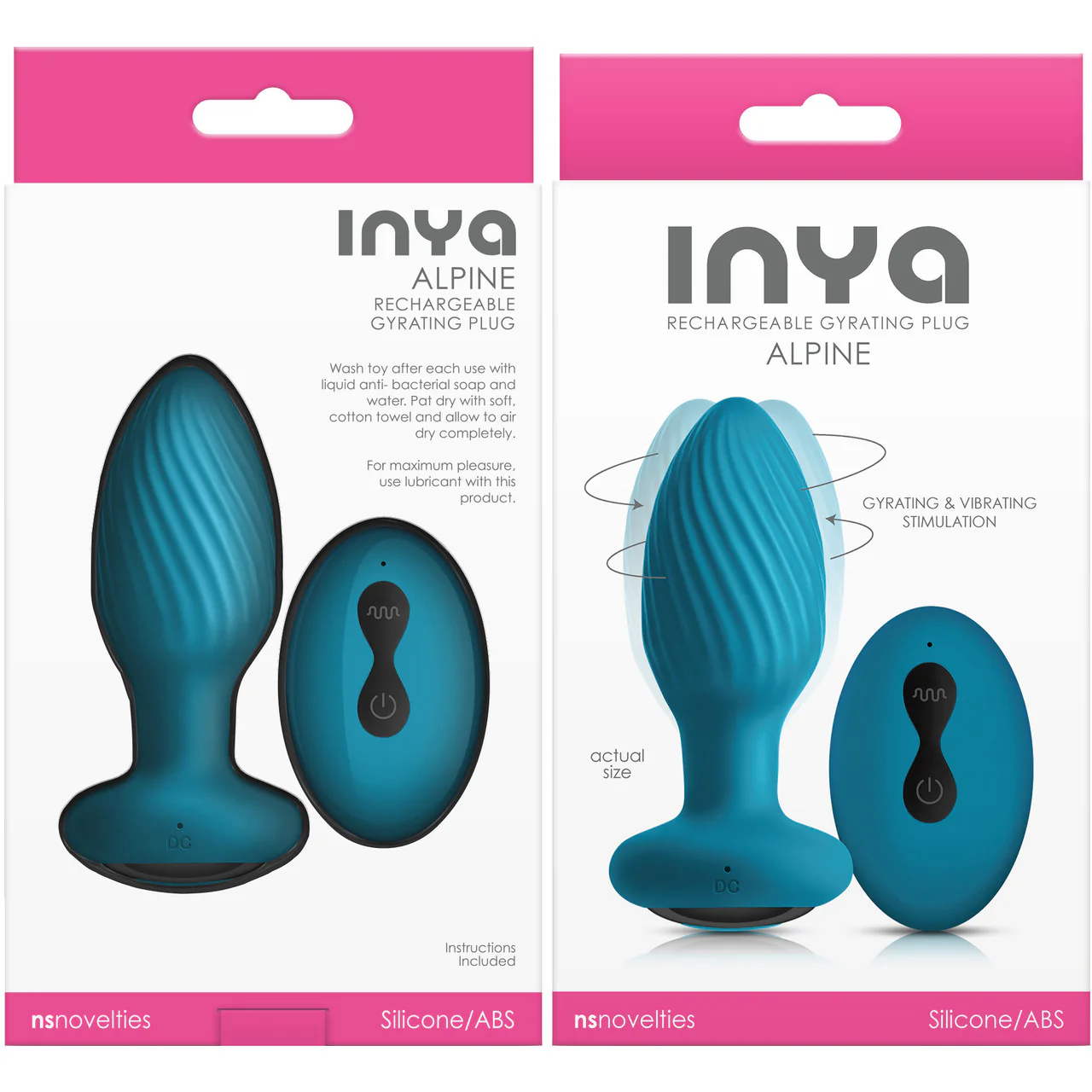 Inya Alpine Rechargeable Silicone Anal Plug With Remote - Teal - Image 3