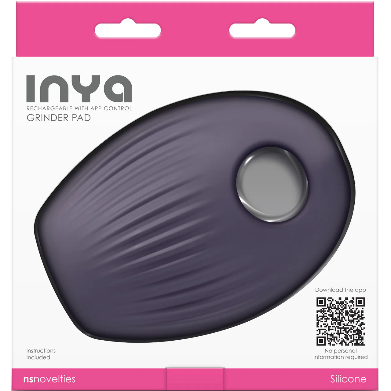 Inya Grinder Silicone App Controlled Waterproof Grinder Pad With Dildo Holder - Gray - Image 3