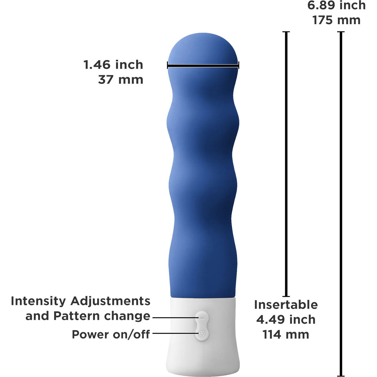 Inya Shake Rechargeable Silicone Rumbling Vibrator - Blue - Image 2