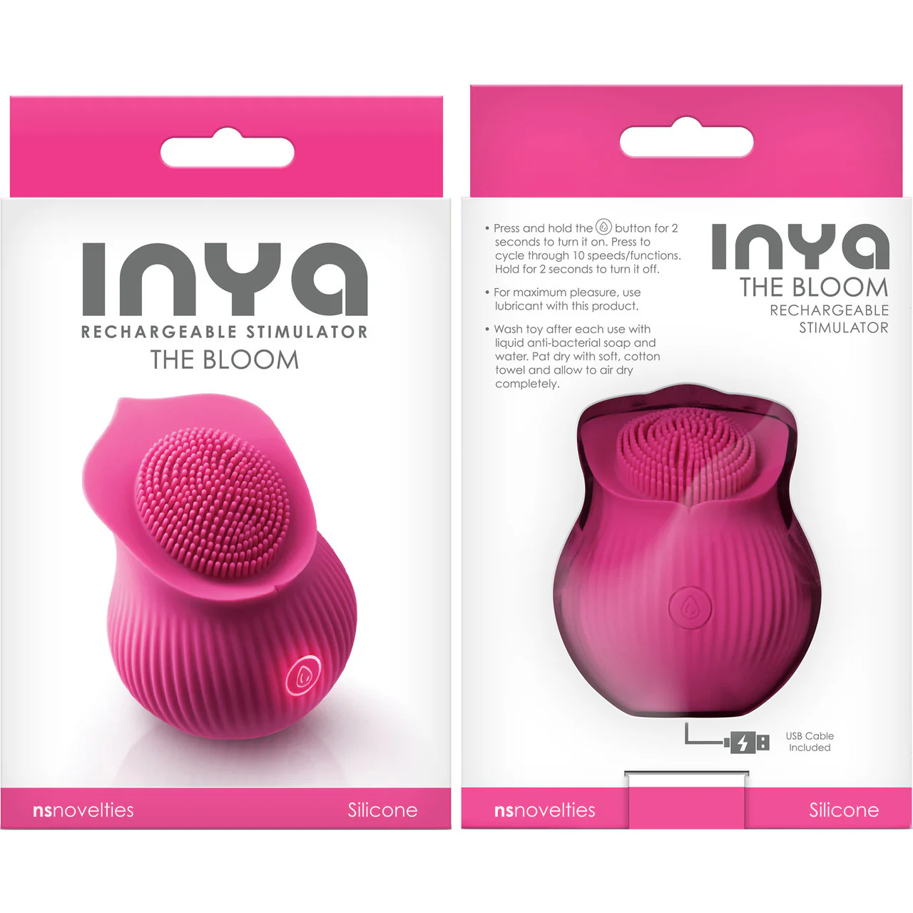 Inya The Bloom Rechargeable Silicone Clitoral Stimulator - Pink - Image 3