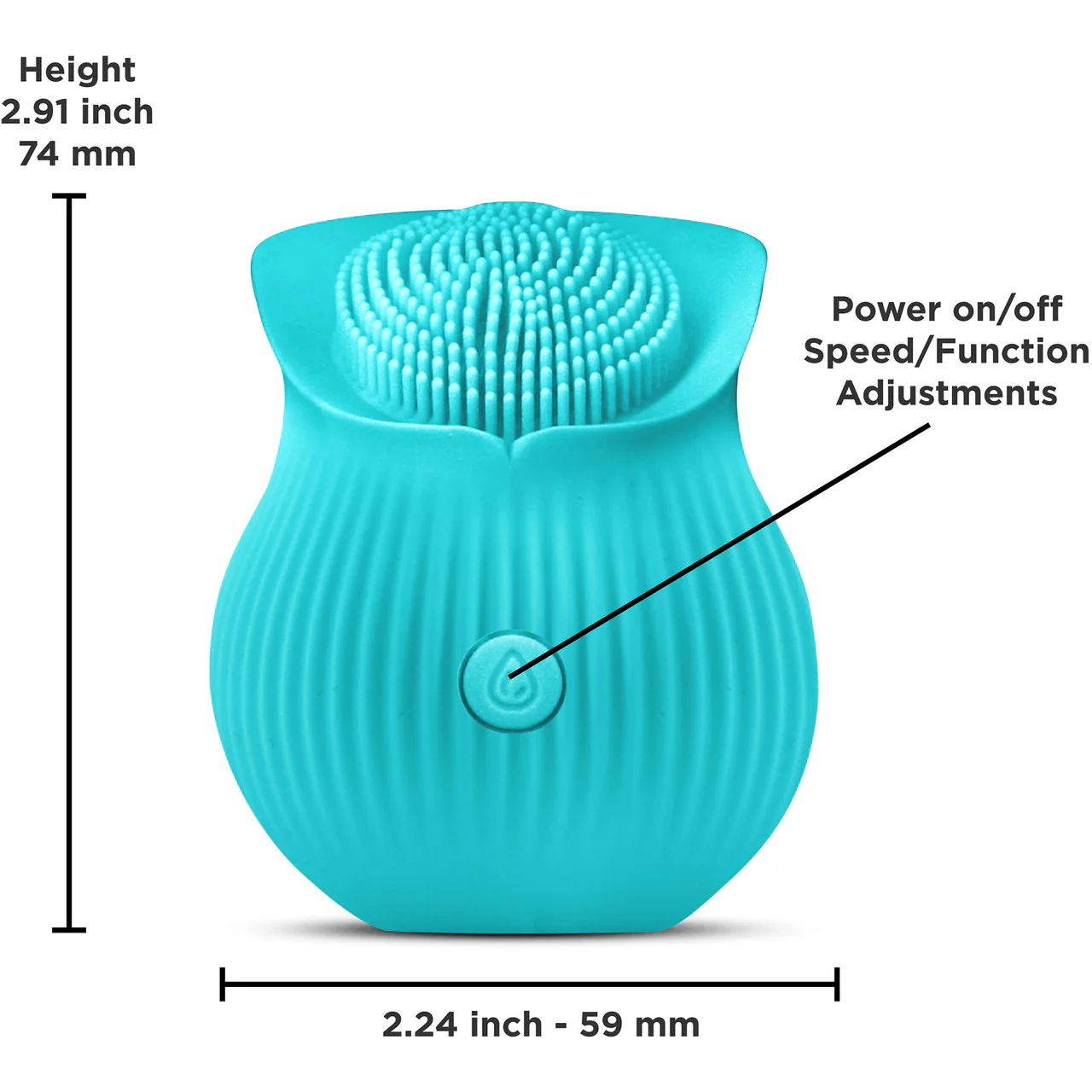 Inya The Bloom Rechargeable Silicone Clitoral Stimulator - Teal - Image 2