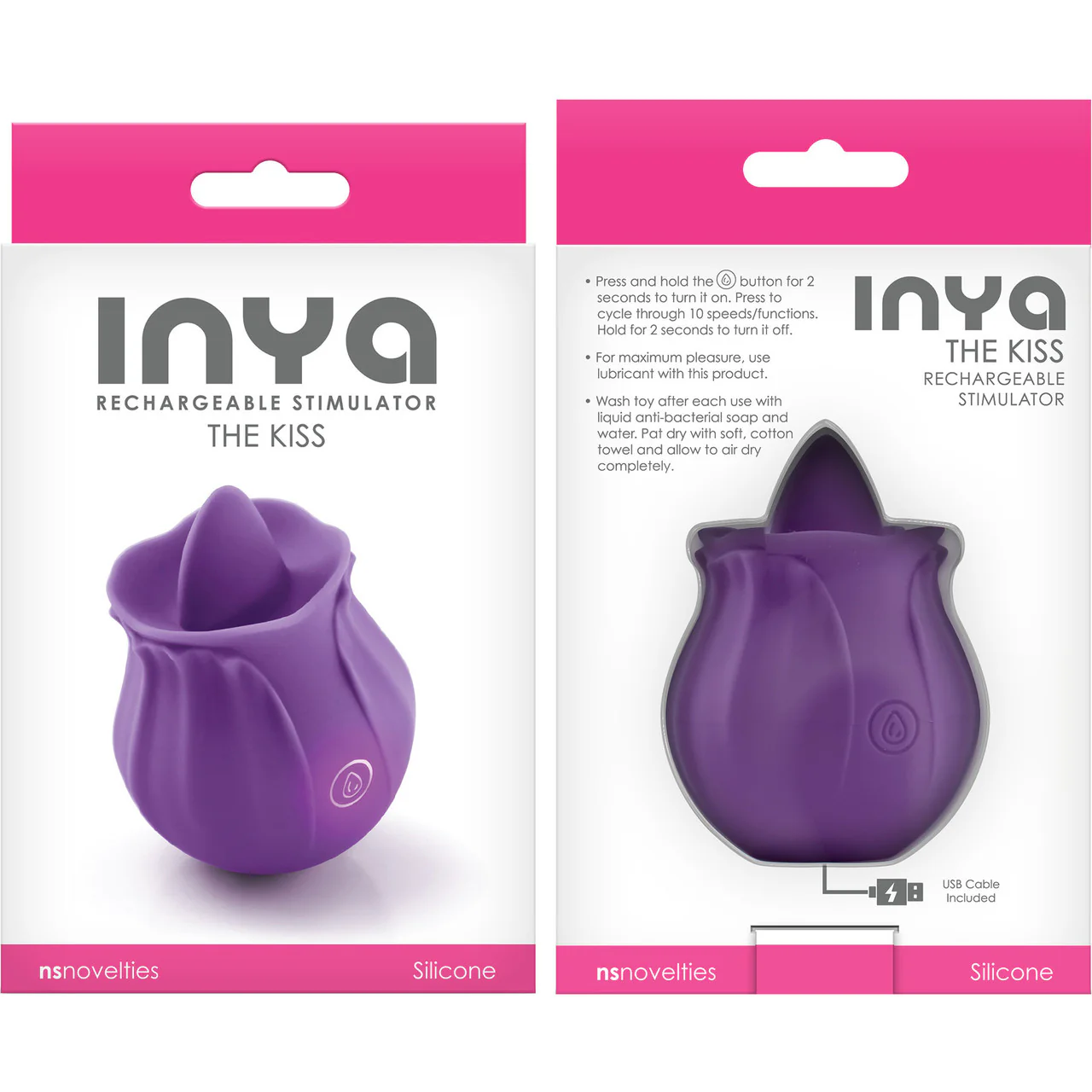 Inya The Kiss Rechargeable Silicone Clitoral Stimulator - Purple - Image 3