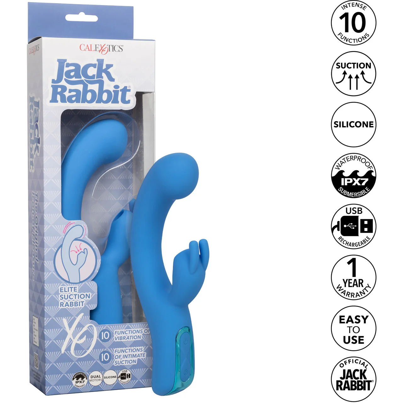 Jack Rabbit Elite Suction Rabbit Silicone Rechargeable Dual Stimulation Vibrator By CalExotics - Image 12