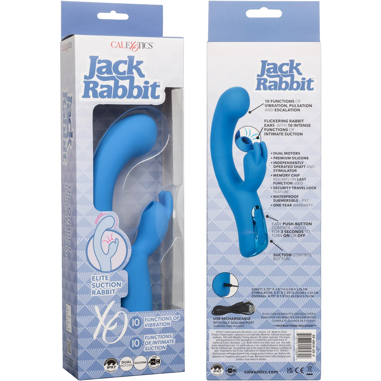 Jack Rabbit Elite Suction Rabbit Silicone Rechargeable Dual Stimulation Vibrator By CalExotics - Image 13