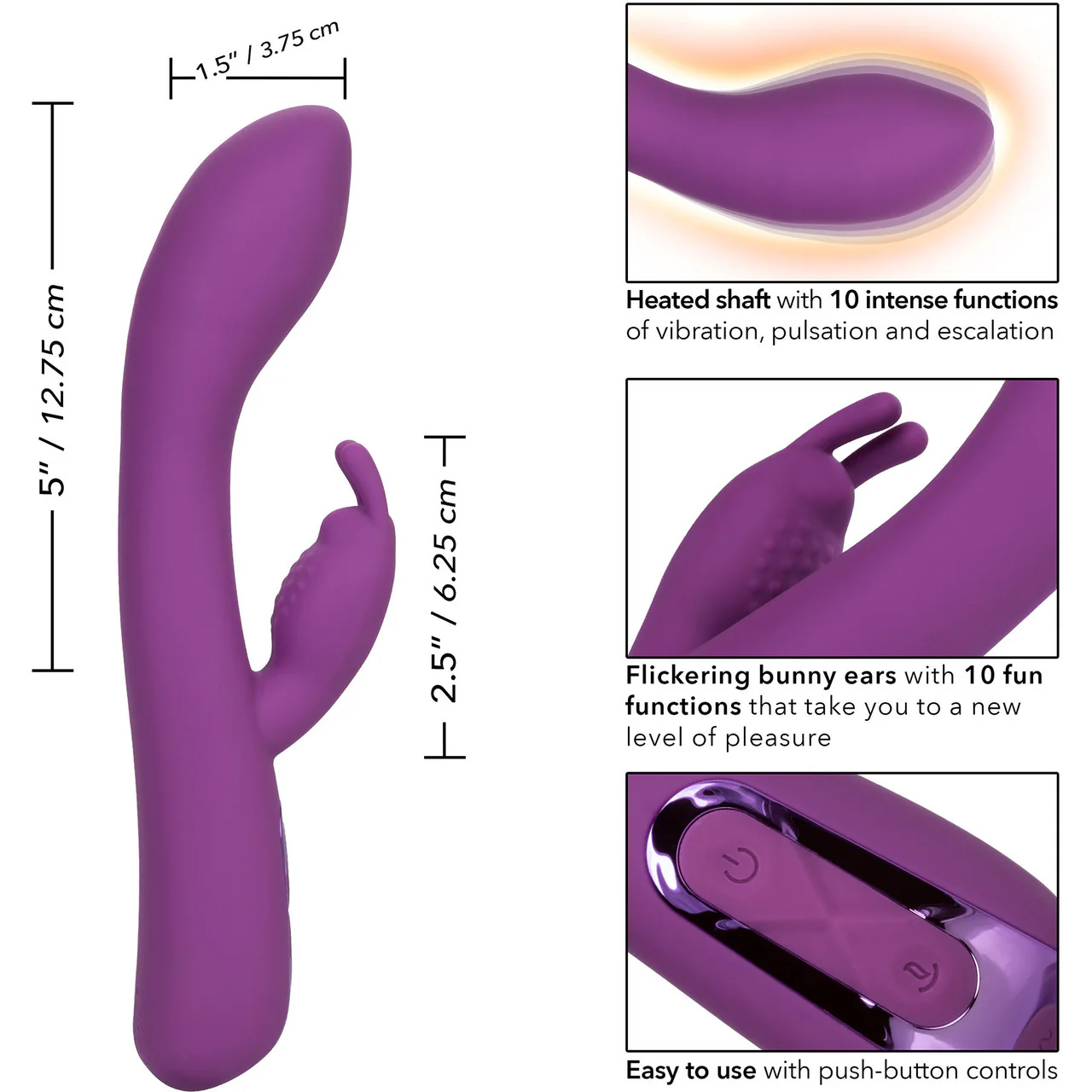 Jack Rabbit Elite Warming Rabbit Silicone Rechargeable Dual Stimulation Vibrator By CalExotics - Image 10