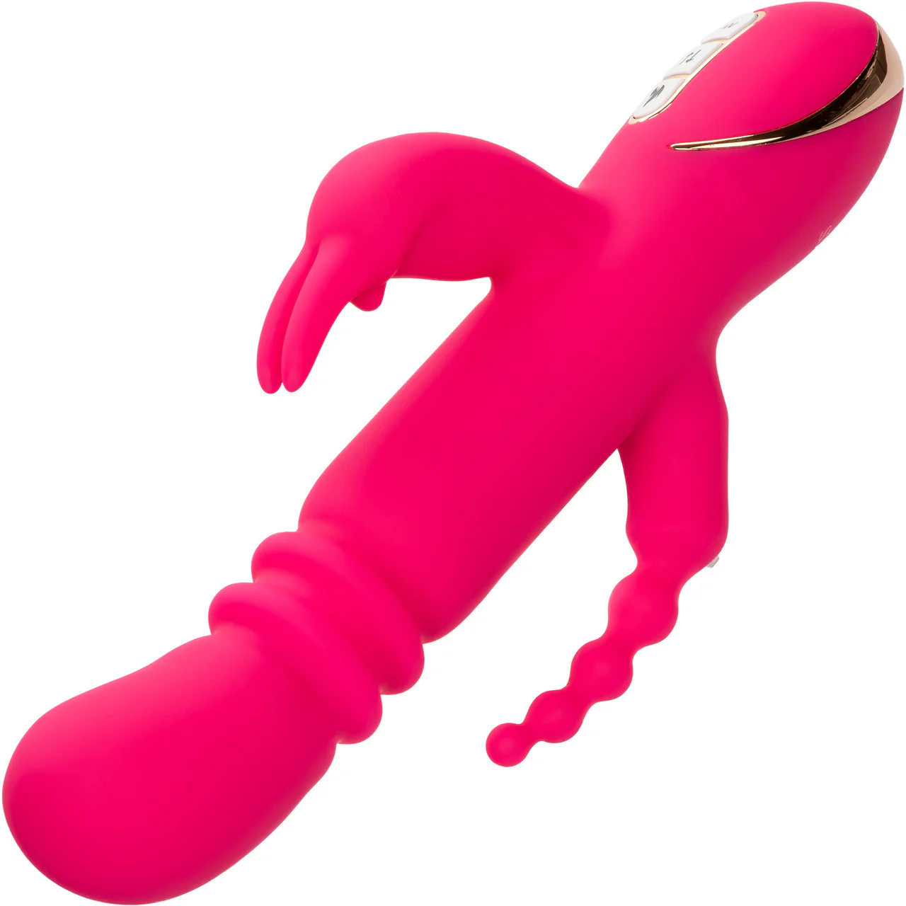 Jack Rabbit Signature Heated Silicone Triple Fantasy Rabbit Thrusting Vibrator By CalExotics - Image 3