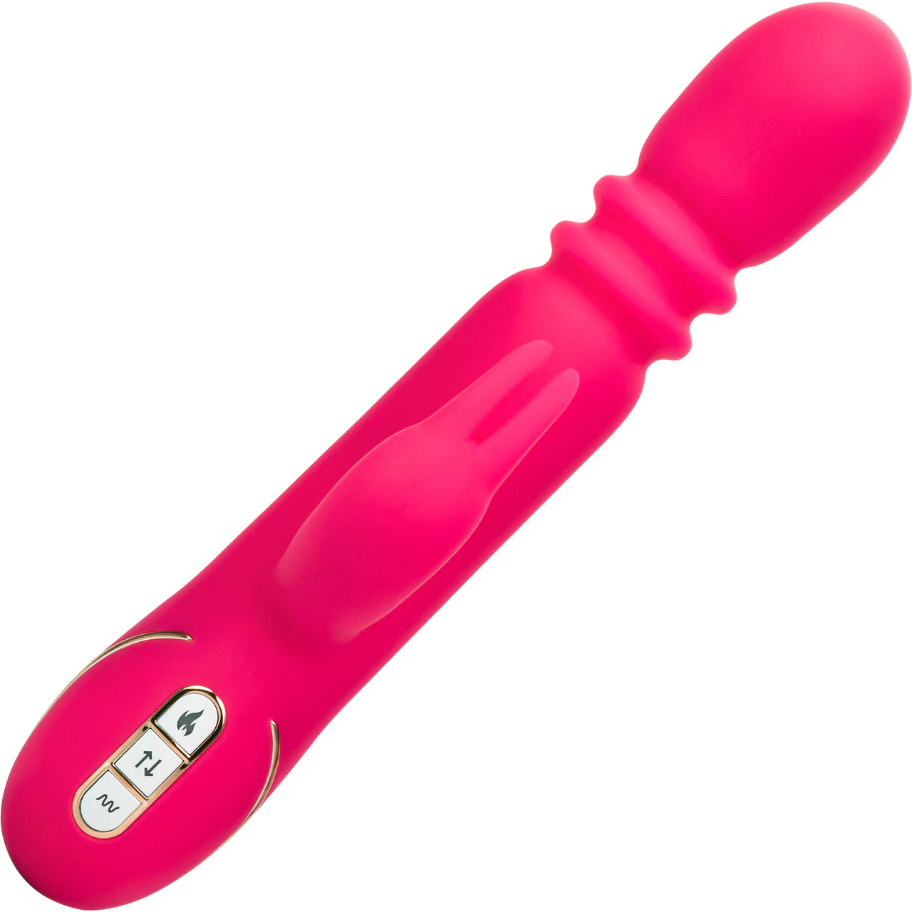 Jack Rabbit Signature Heated Silicone Triple Fantasy Rabbit Thrusting Vibrator By CalExotics - Image 5