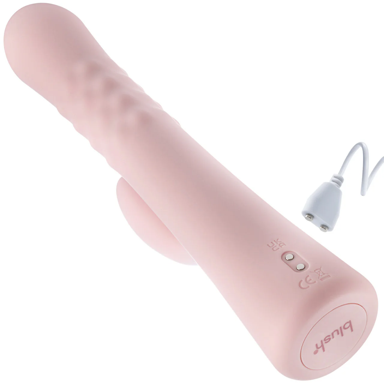 Jaymie Rechargeable Waterproof Silicone Rabbit Vibrator With Pulsating Shaft By Blush - Pink - Image 4