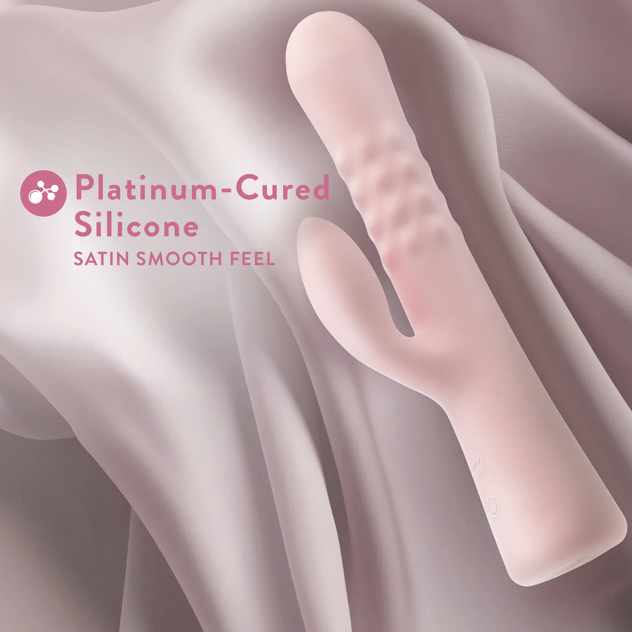 Jaymie Rechargeable Waterproof Silicone Rabbit Vibrator With Pulsating Shaft By Blush - Pink - Image 8