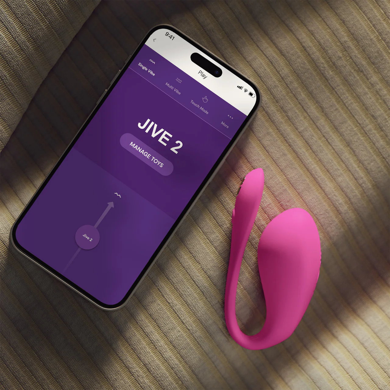 Jive 2 By We-Vibe Rechargeable Silicone App Controlled Wearable G-Spot Vibrator - Electric Pink - Image 12