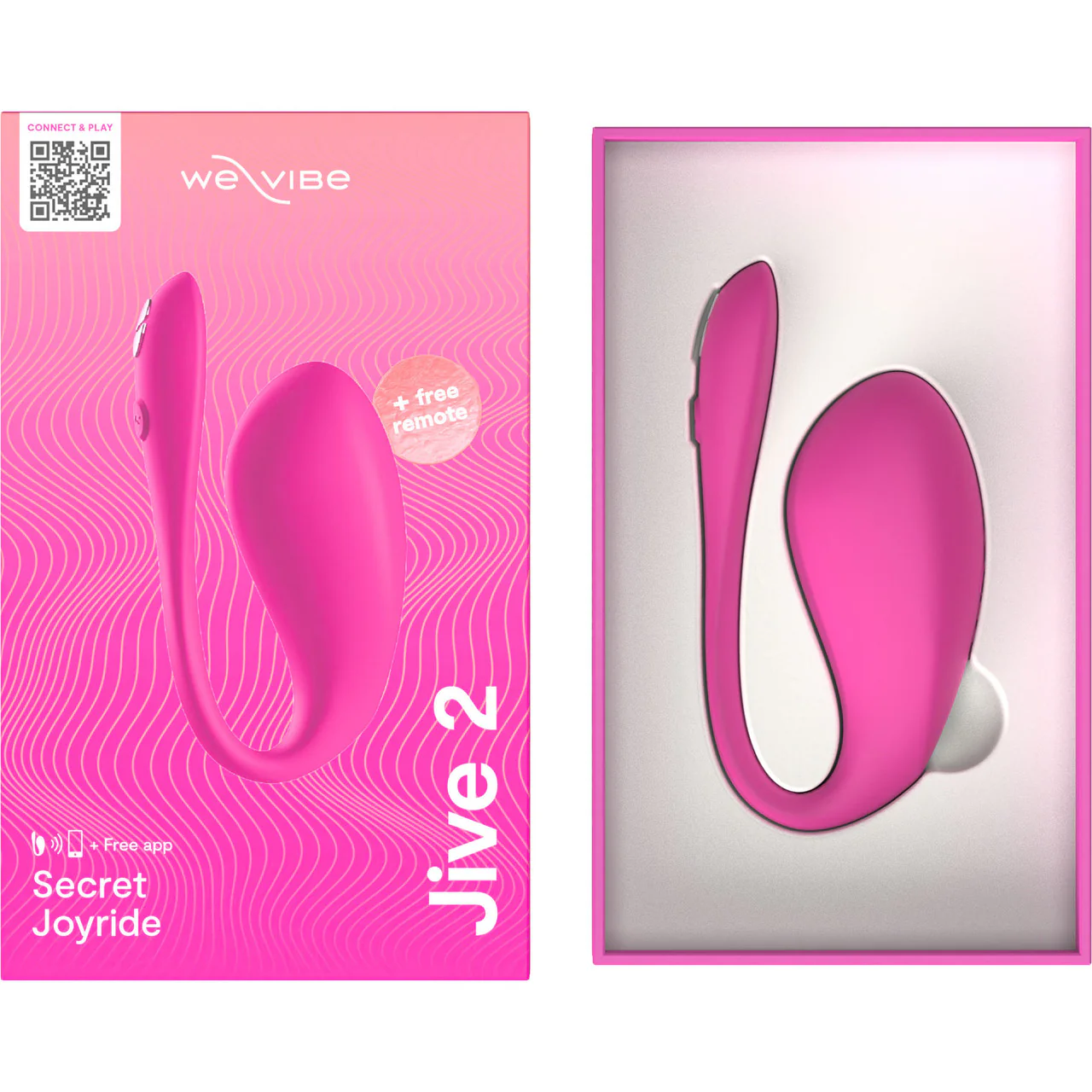 Jive 2 By We-Vibe Rechargeable Silicone App Controlled Wearable G-Spot Vibrator - Electric Pink - Image 27