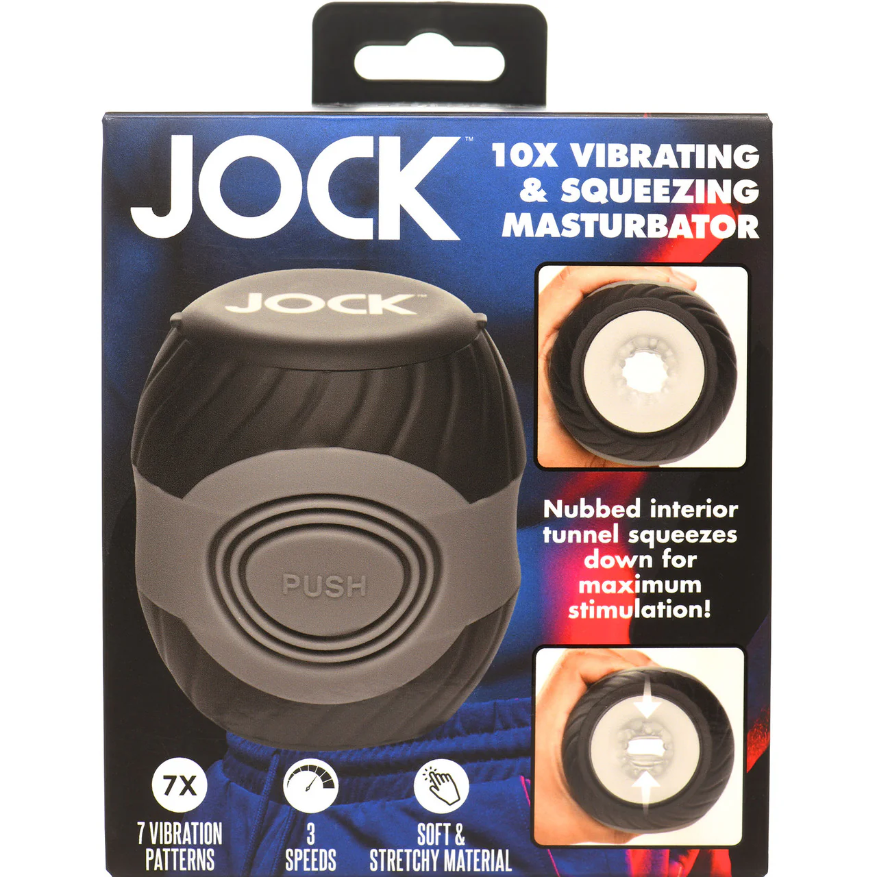 Jock 10X Vibrating & Squeezable Rechargeable Open Ended Penis Stroker - Image 20