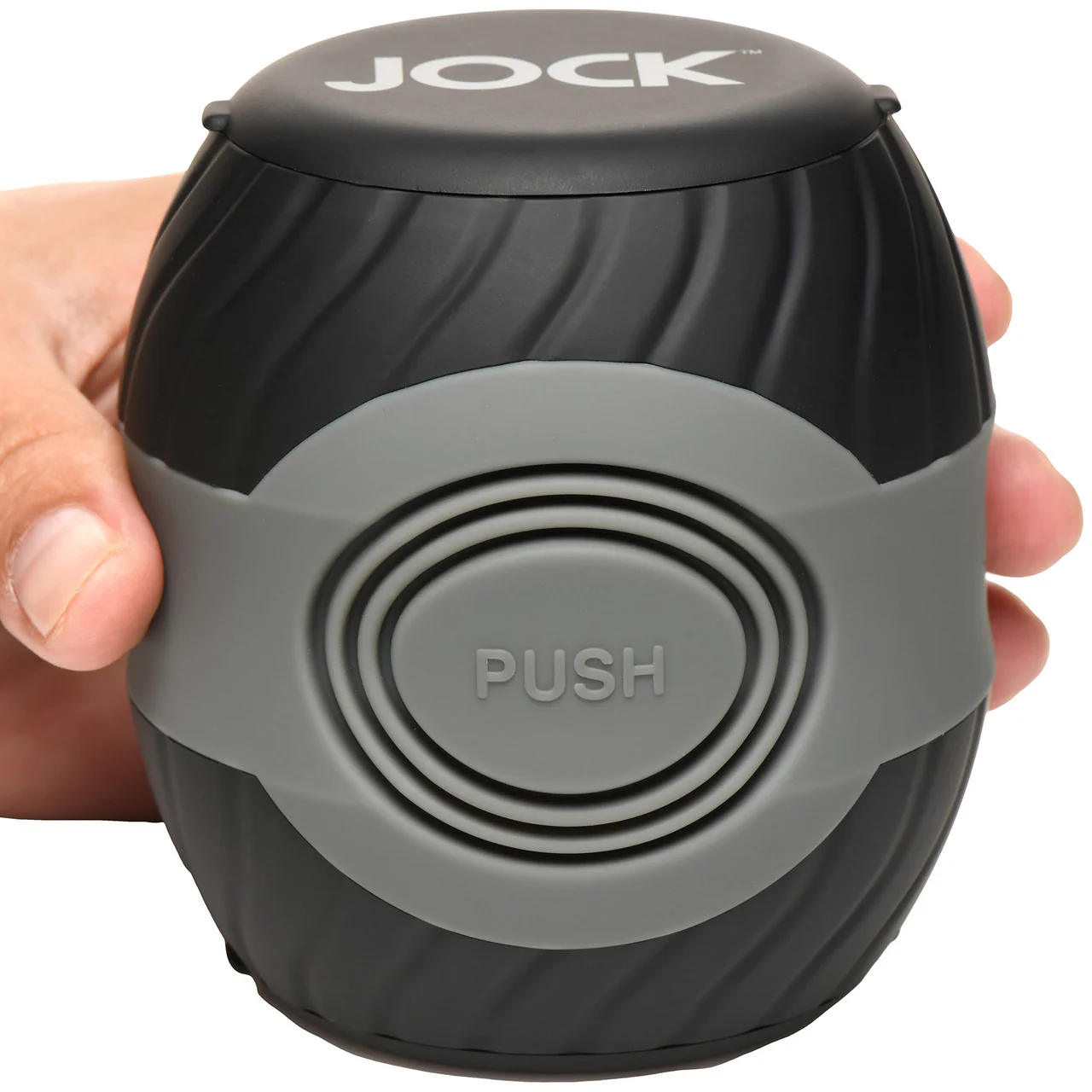 Jock 10X Vibrating & Squeezable Rechargeable Open Ended Penis Stroker - Image 9