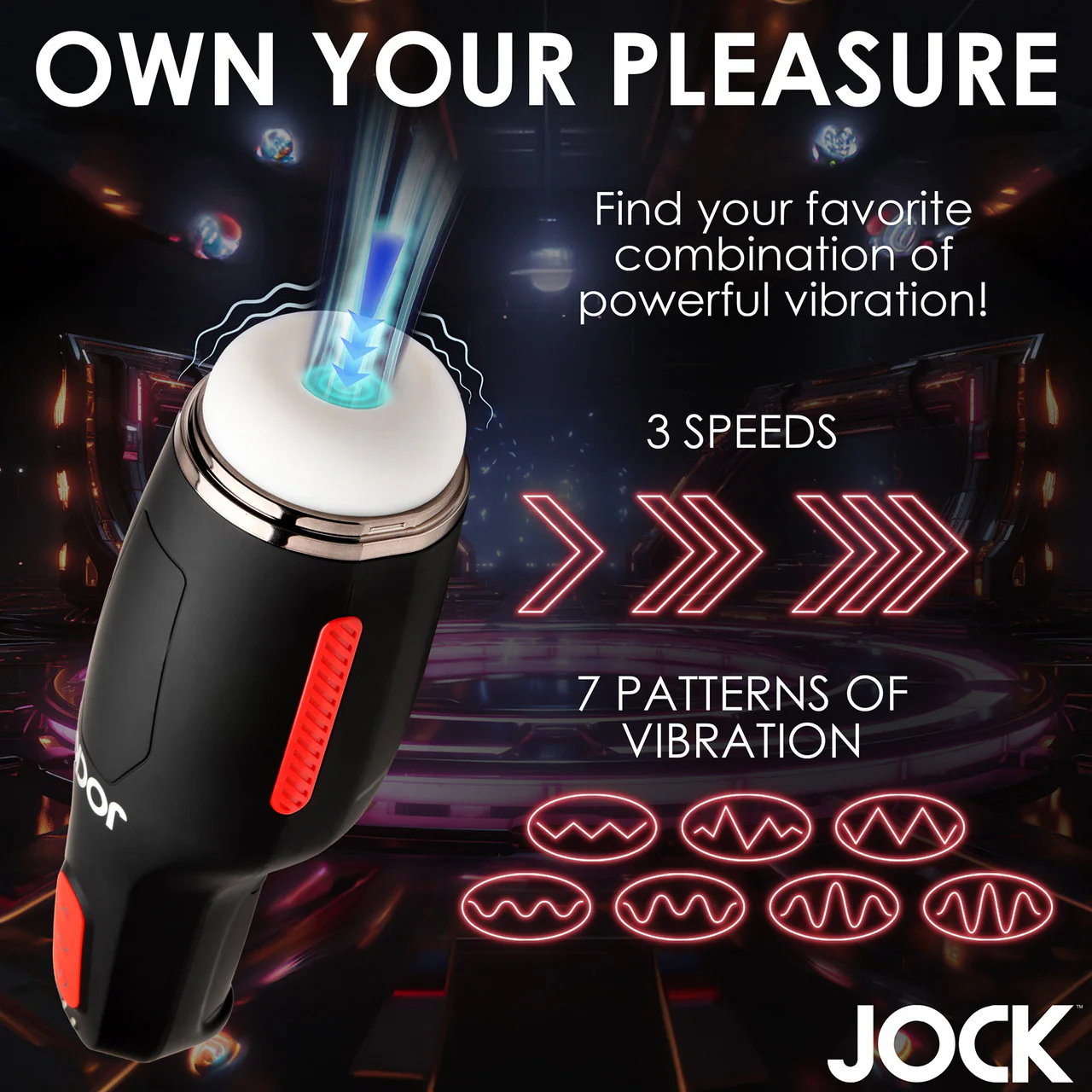 Jock 15X Sucking & Vibrating Rechargeable Penis Masturbator - Image 18