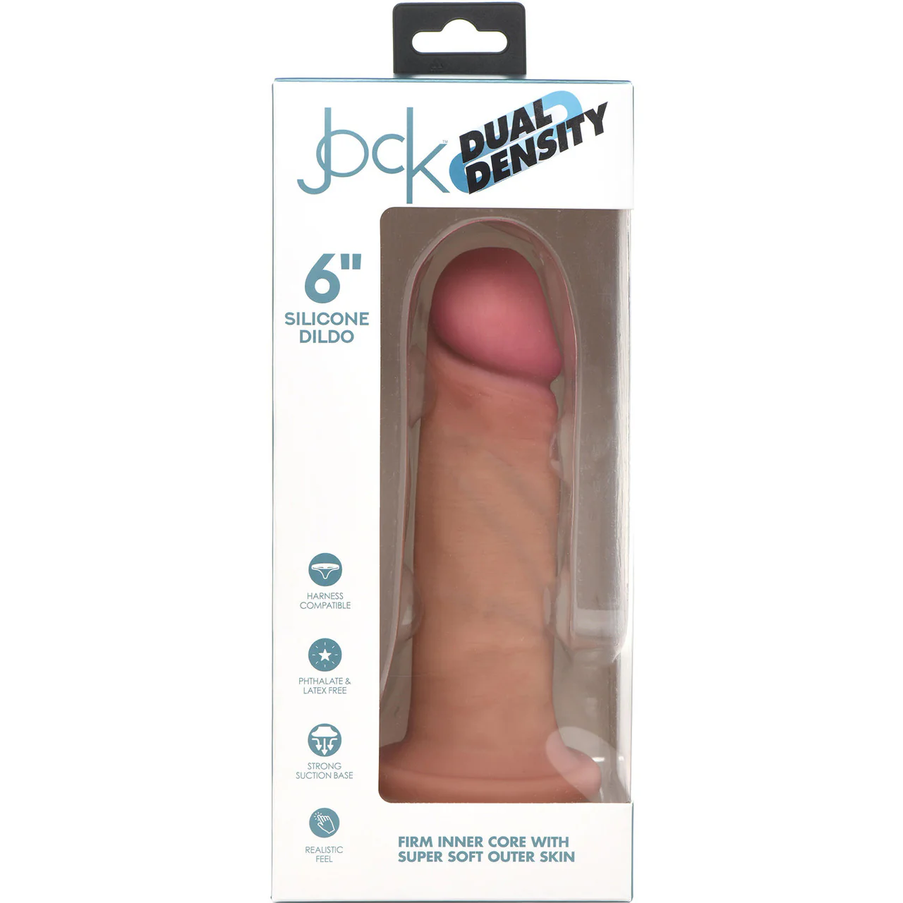 Jock Dual Density 6" Realistic Silicone Suction Cup Dildo - Vanilla - Image 6