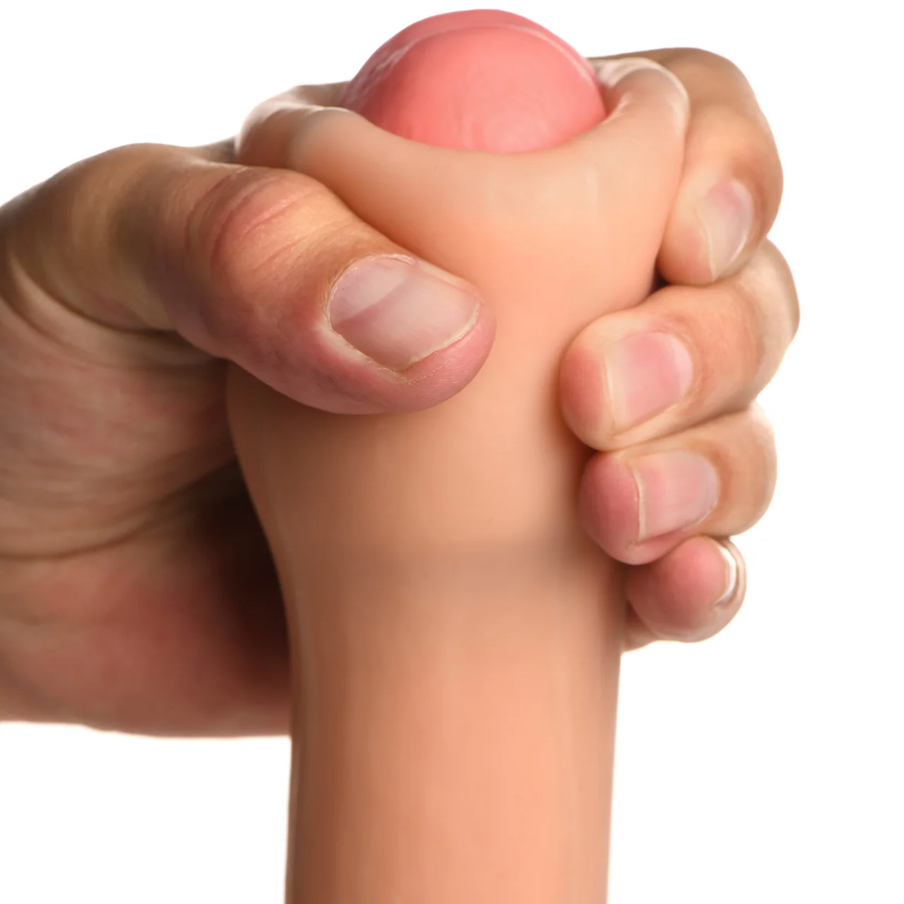 Jock Dual Density 8.5" Real Skin Realistic Silicone Suction Cup Dildo - Vanilla - Image 6