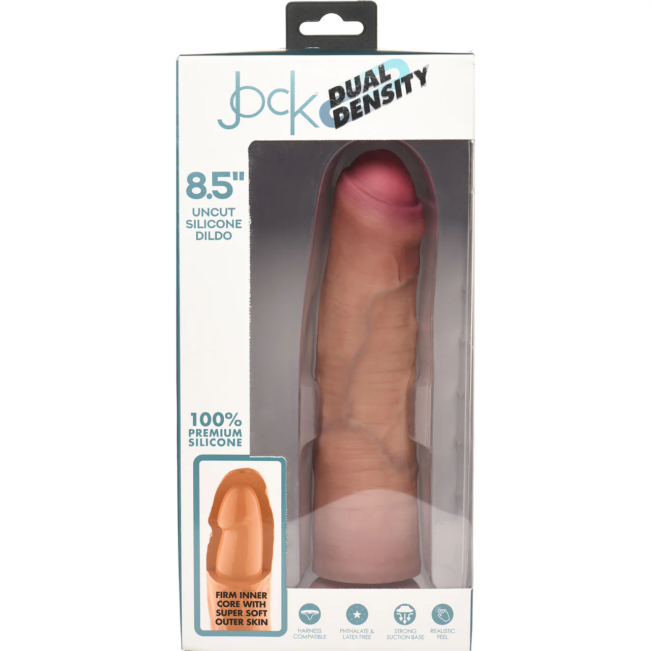 Jock Dual Density 8.5" Realistic Uncut Silicone Suction Cup Dildo - Vanilla - Image 10