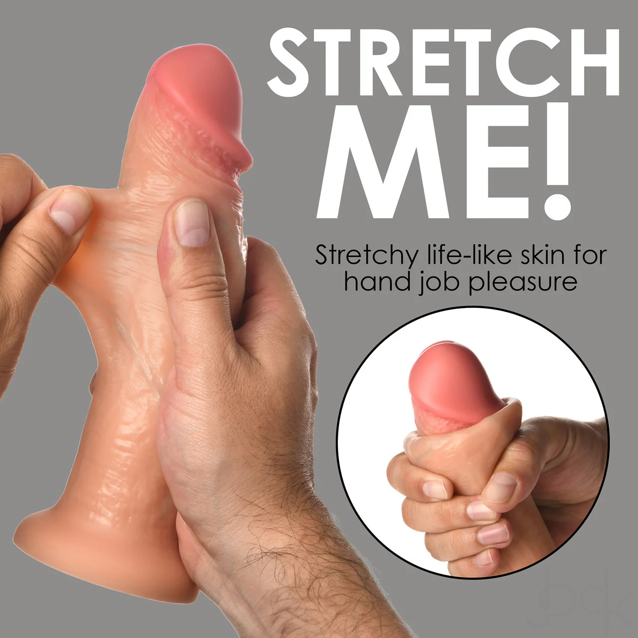 Jock Dual Density 8" Real Skin Realistic Silicone Suction Cup Dildo - Vanilla - Image 17