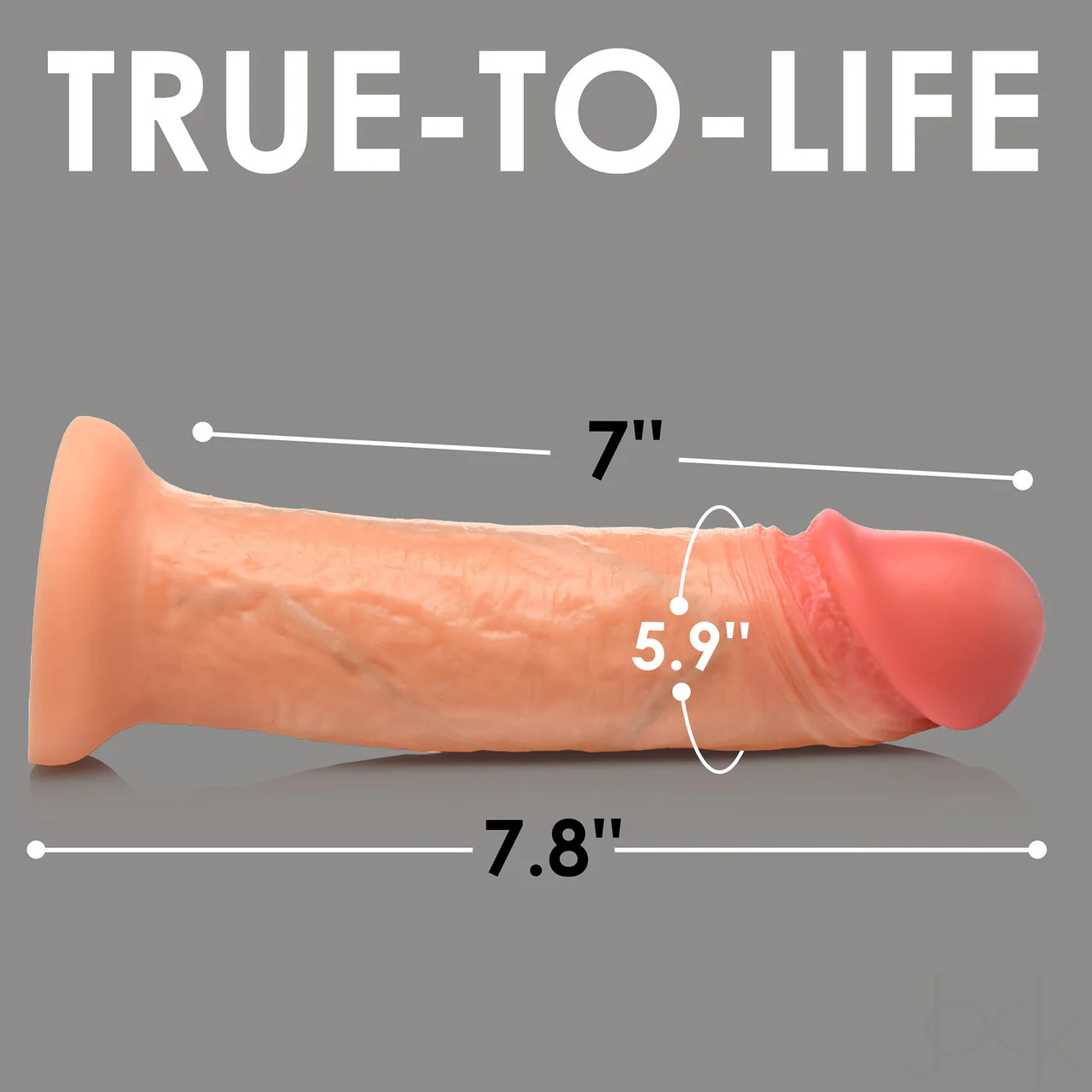 Jock Dual Density 8" Real Skin Realistic Silicone Suction Cup Dildo - Vanilla - Image 20