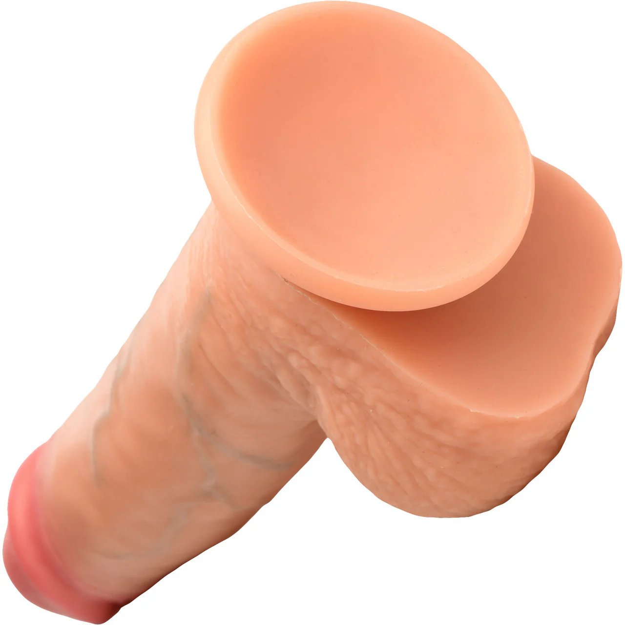 Jock Dual Density 8" Real Skin Realistic Silicone Suction Cup Dildo With Balls - Vanilla - Image 13
