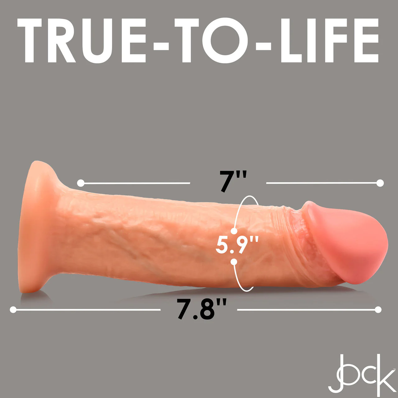 Jock Dual Density 8" Real Skin Rechargeable Vibrating Realistic Silicone Suction Cup Dildo - Vanilla - Image 21