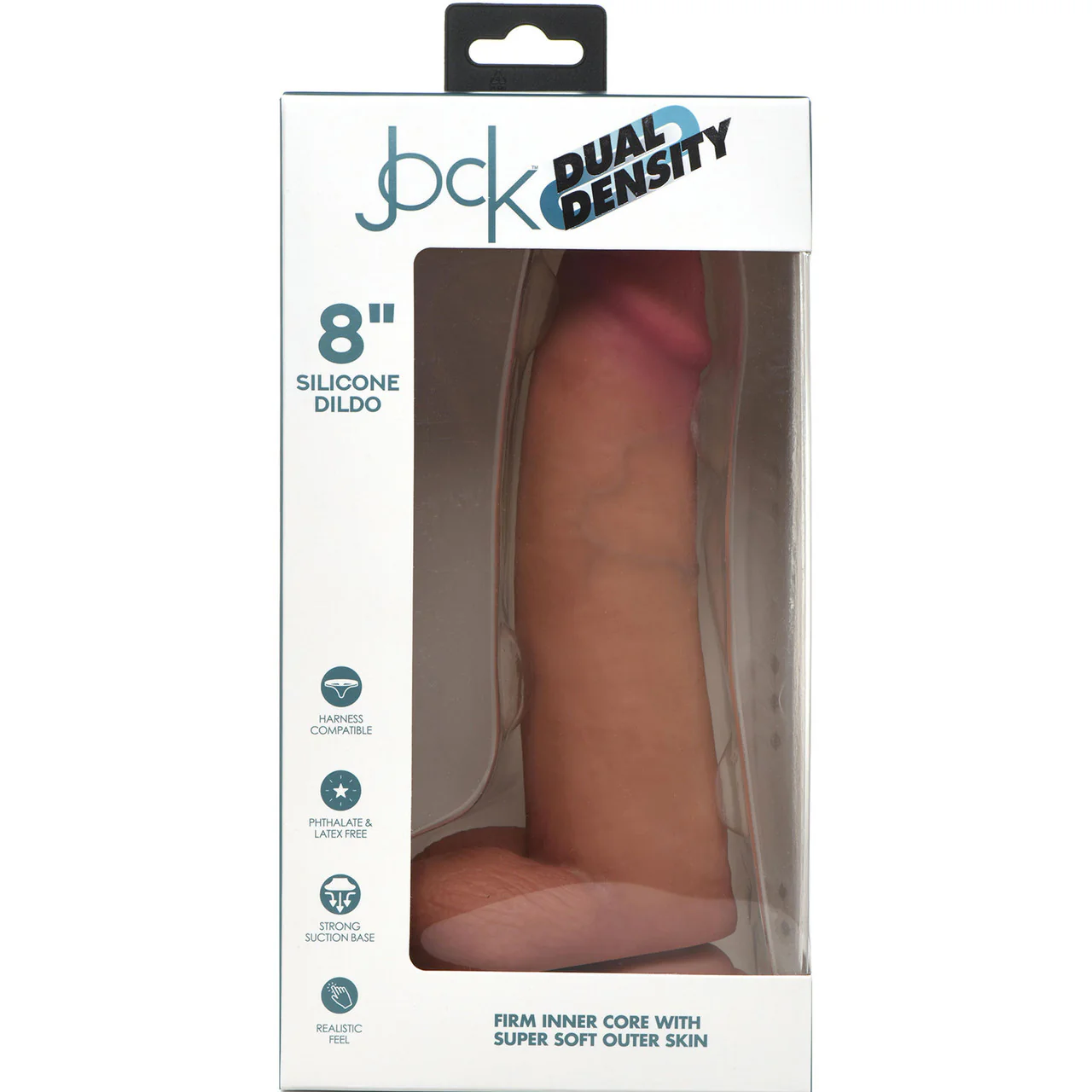 Jock Dual Density 8" Realistic Silicone Suction Cup Dildo With Balls - Vanilla - Image 6