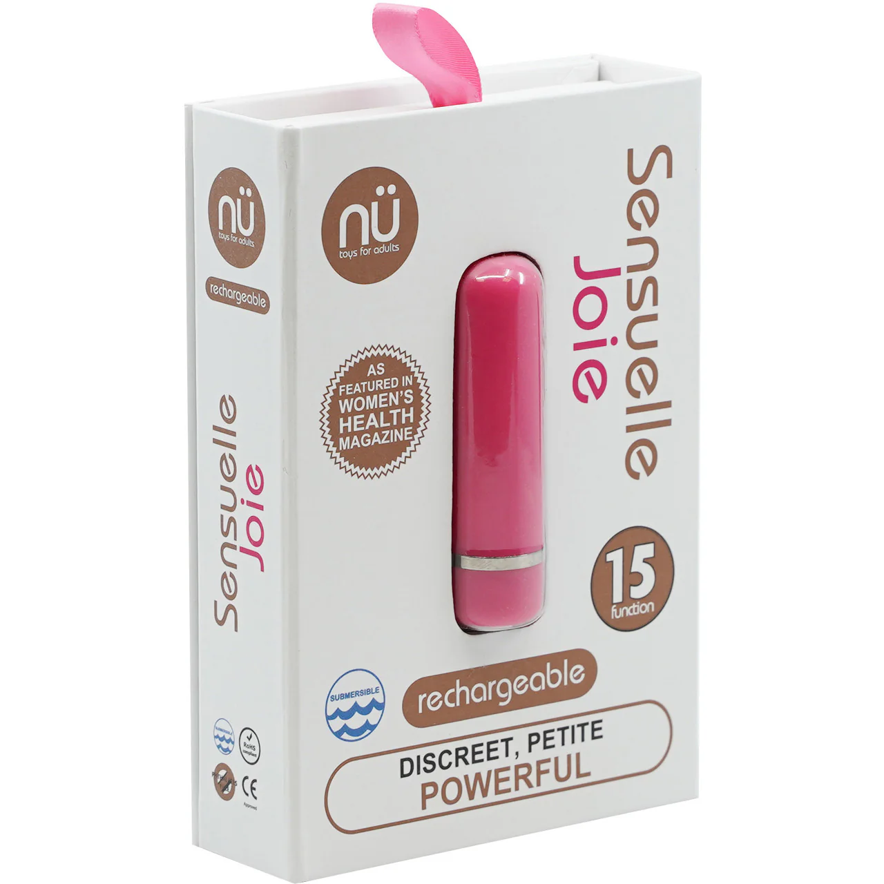 Joie 15 Function Rechargeable Silicone Waterproof Vibrating Bullet By Nu Sensuelle - Pink - Image 2