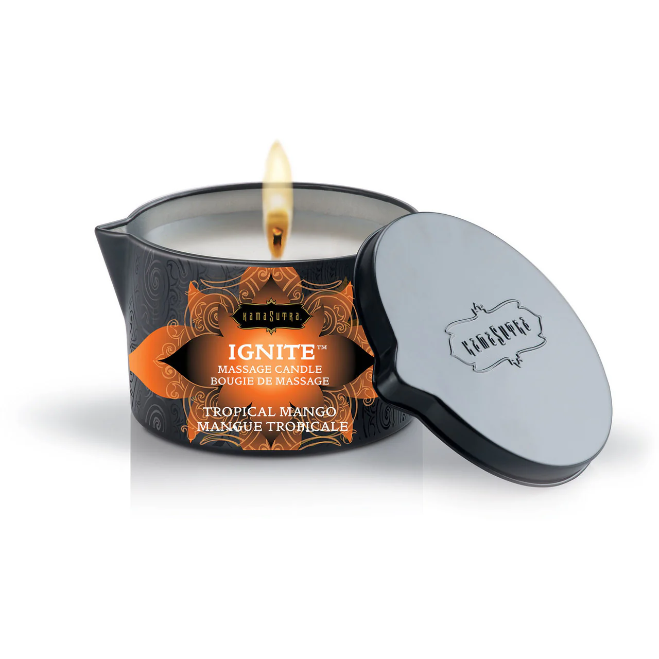 Kama Sutra Ignite Massage Oil Candle - Tropical Mango - 6 oz - Image 2