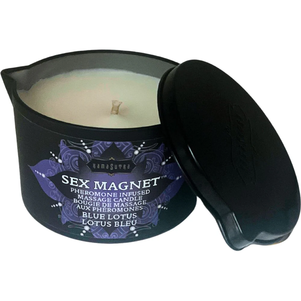 Kama Sutra Sex Magnet Pheromone Massage Candle - Blue Lotus - Image 2