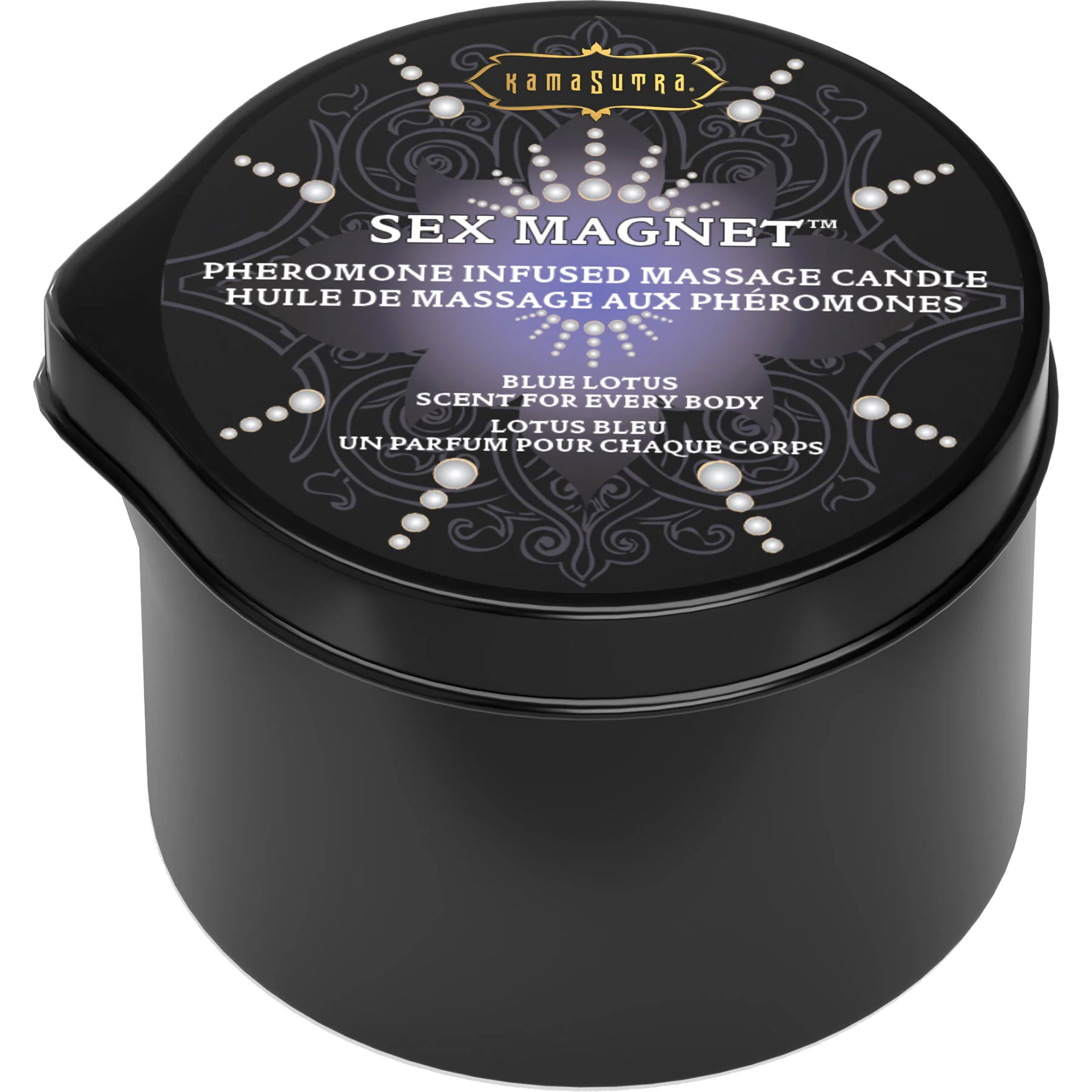 Kama Sutra Sex Magnet Pheromone Massage Candle - Blue Lotus - Image 3
