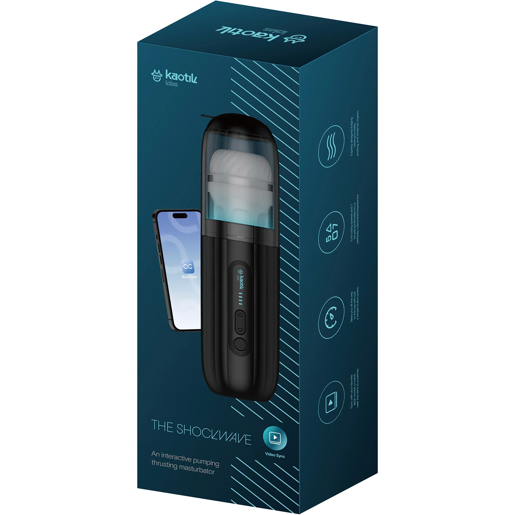 Kaotik Labs The Shockwave App Enabled Thrusting Penis Masturbator - Image 21