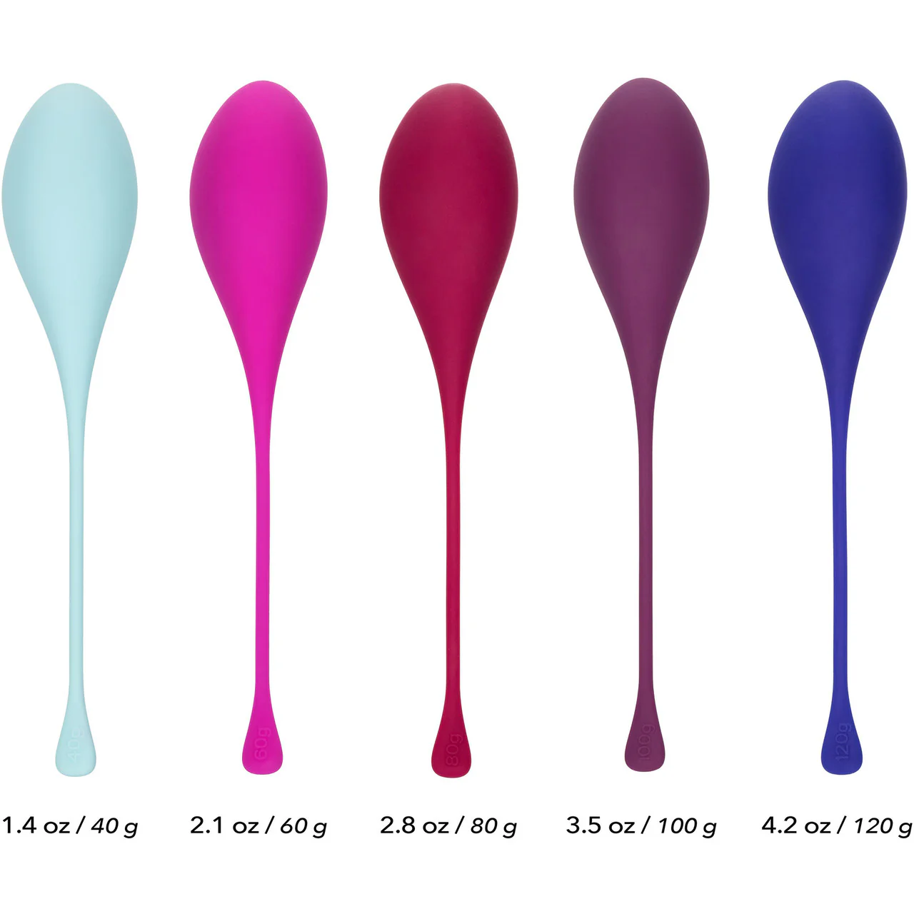 Kegel Training 5-Piece Silicone Set By CalExotics - Assorted Colors - Image 3