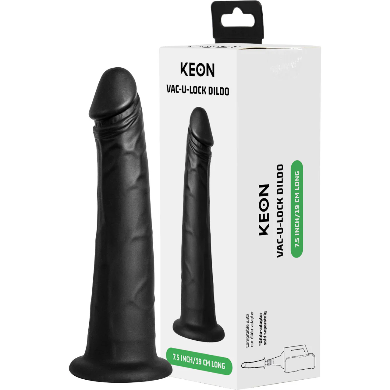 KIIROO KEON 7.5" Silicone Vac-U-Lock Dildo - Black - Image 3