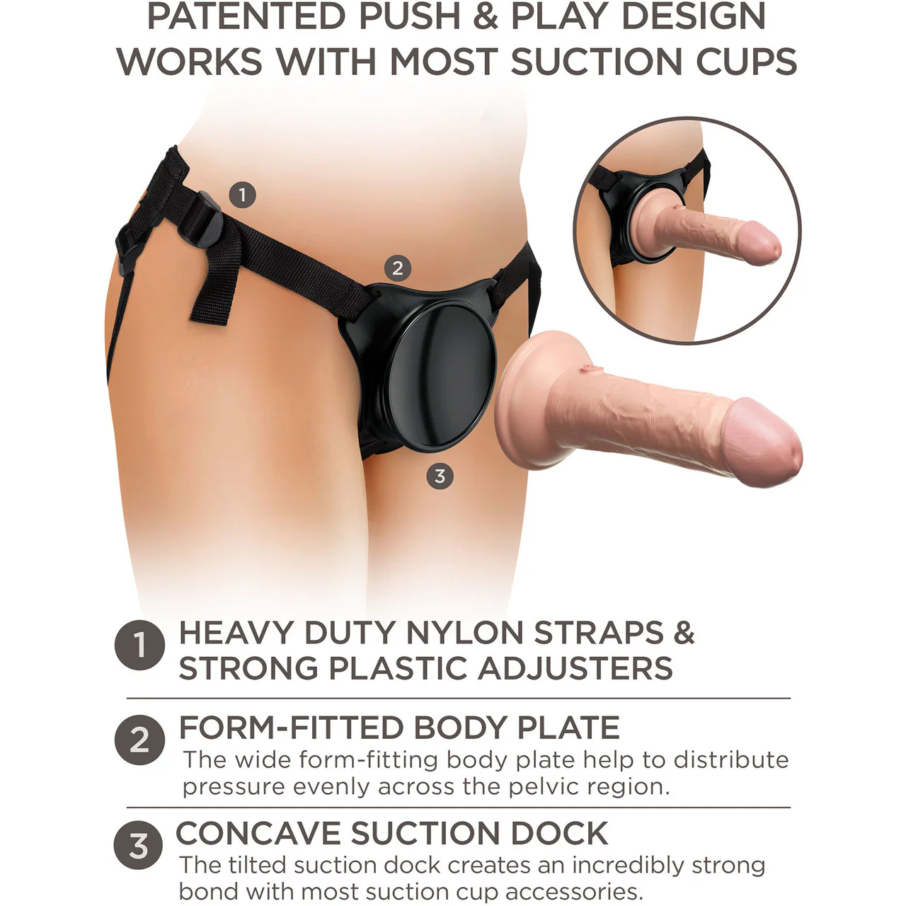 King Cock Elite Beginner's Body Dock Strap-on Kit With Silicone 6 Inch Dildo - Vanilla - Image 8