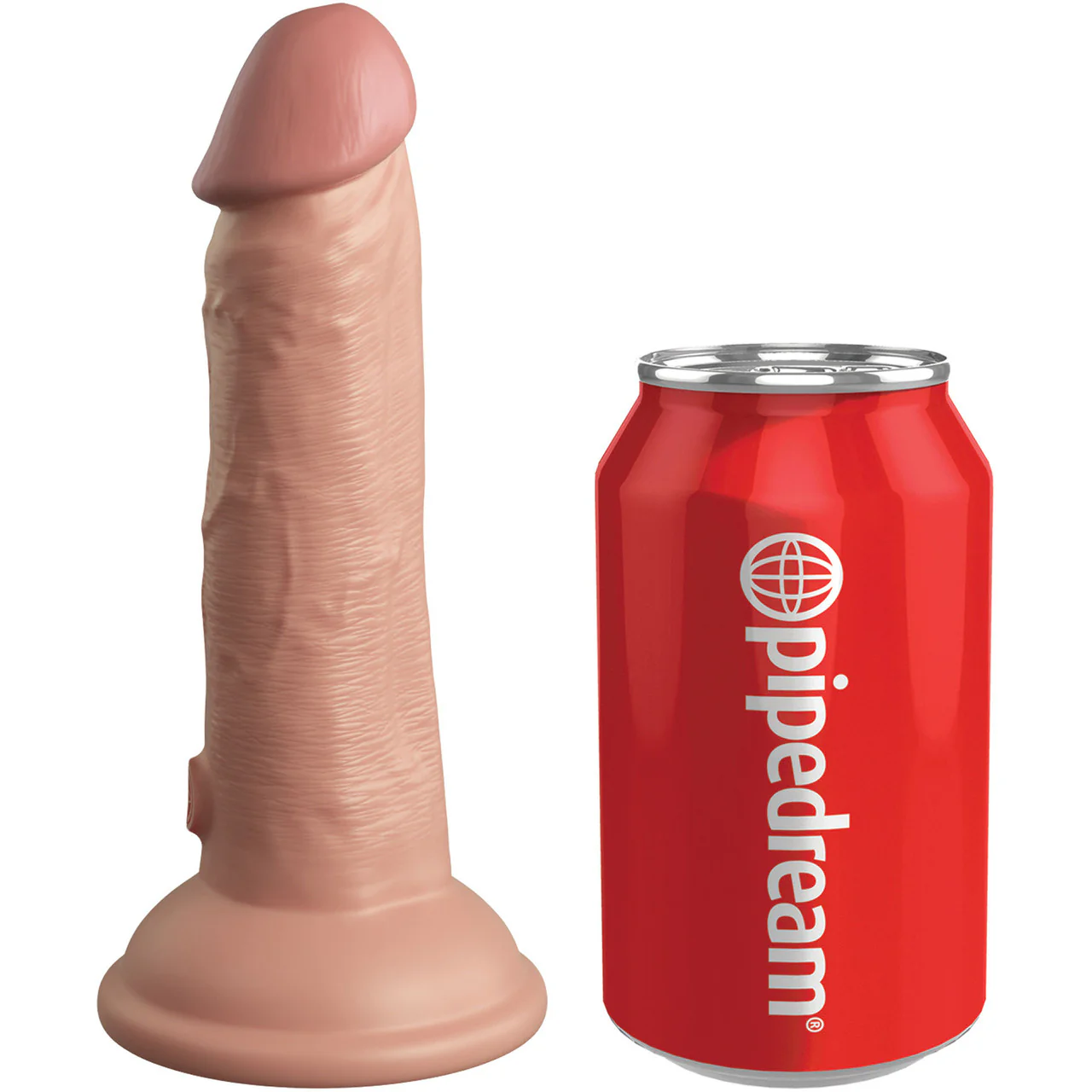 King Cock Elite Dual Density 6" Silicone Suction Cup Dildo - Vanilla - Image 3