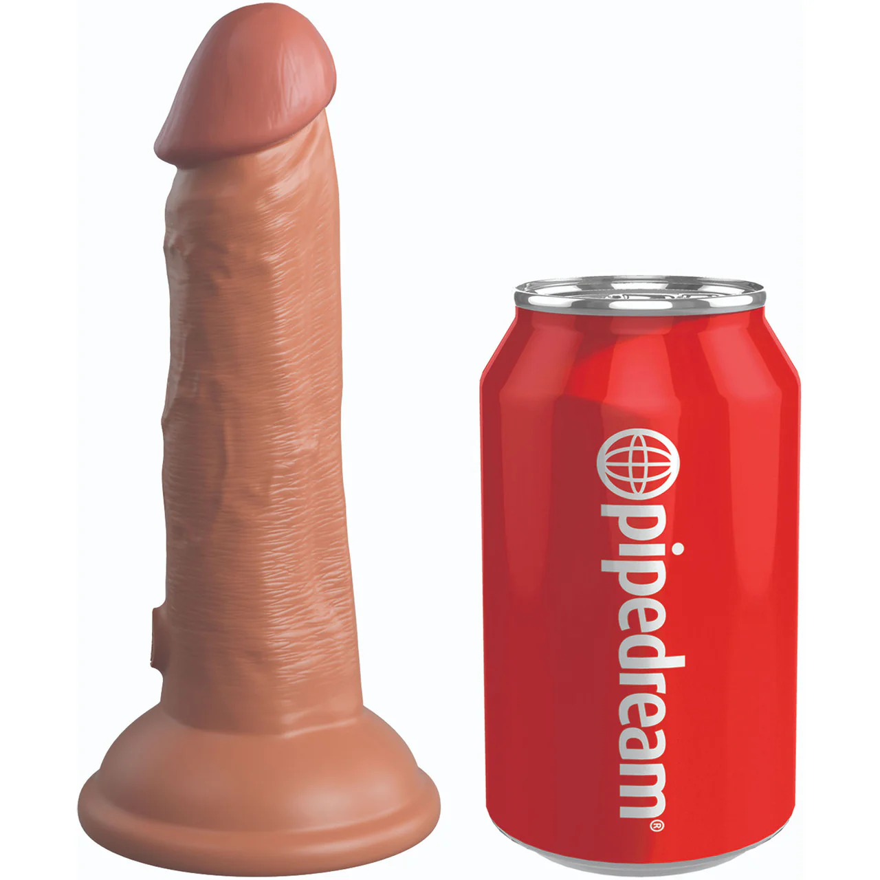 King Cock Elite Dual Density 6" Vibrating Silicone Suction Cup Dildo - Caramel - Image 3
