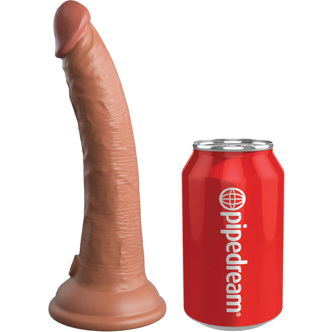 King Cock Elite Dual Density 7" Silicone Suction Cup Dildo - Caramel - Image 3
