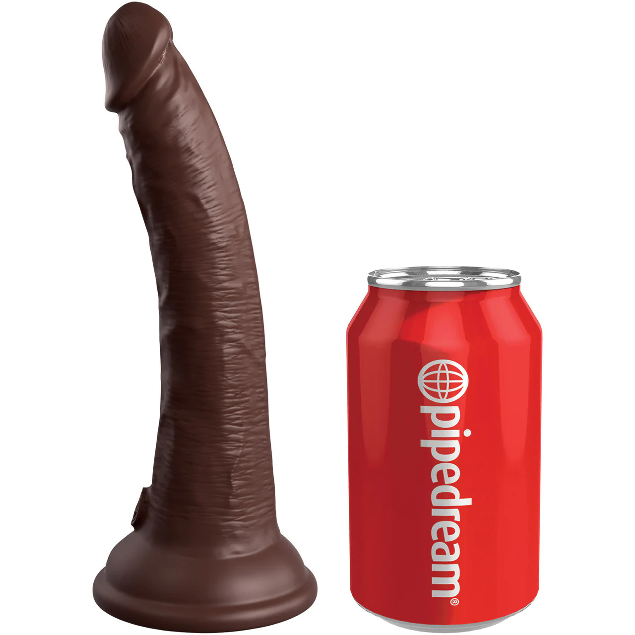 King Cock Elite Dual Density 7" Silicone Suction Cup Dildo - Chocolate - Image 3