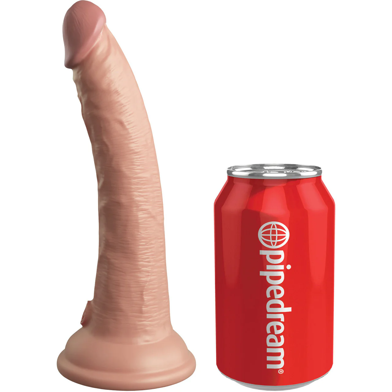 King Cock Elite Dual Density 7" Silicone Suction Cup Dildo - Vanilla - Image 3