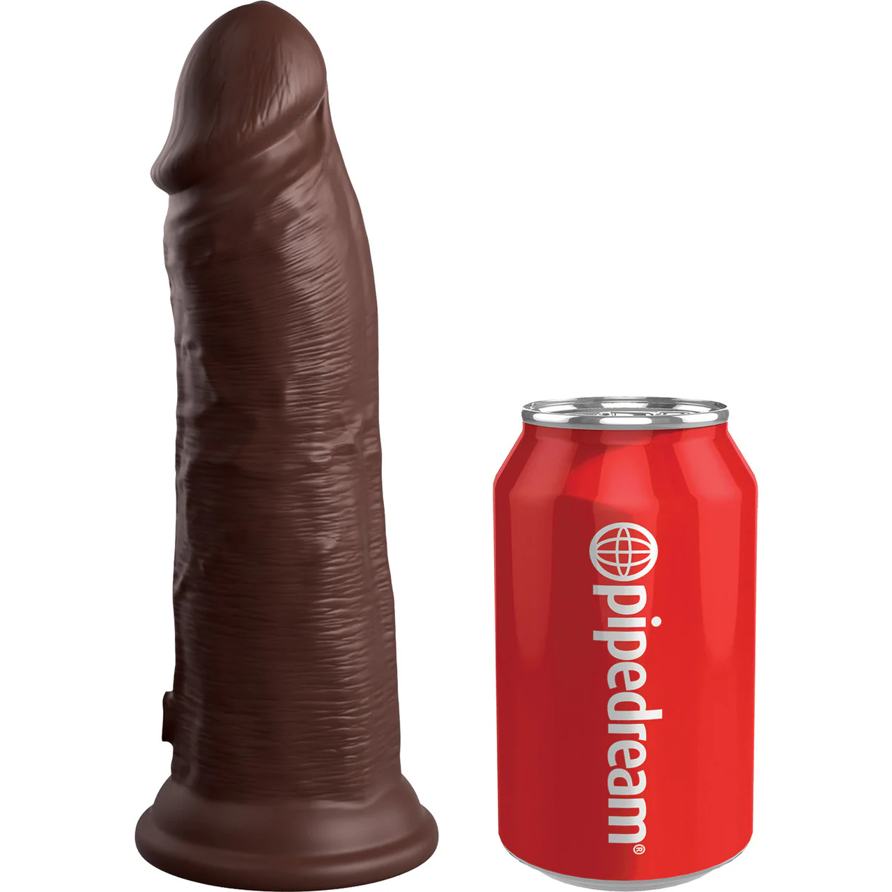 King Cock Elite Dual Density 8" Silicone Suction Cup Dildo - Chocolate - Image 3